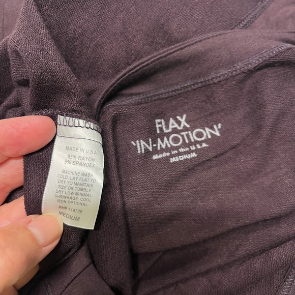 New FLAX IN-MOTION T-Shirt Dress Wine Crew Neck short Sleeve Women’s M 10-14 - Picture 8 of 10